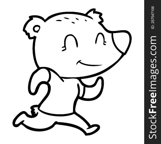 healthy runnning bear cartoon. healthy runnning bear cartoon