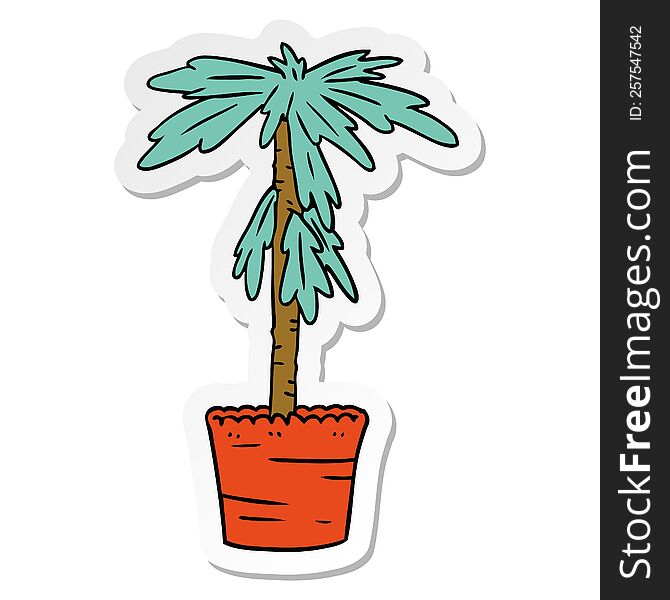hand drawn sticker cartoon doodle of a house plant