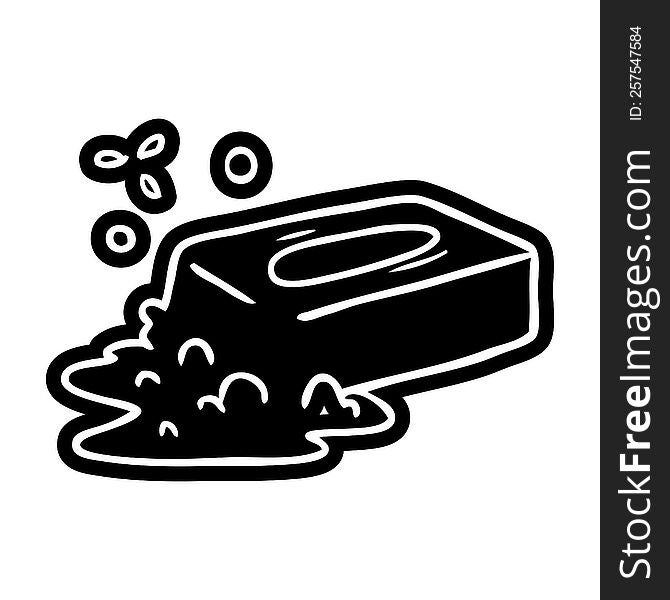 cartoon icon of a bubbled soap. cartoon icon of a bubbled soap