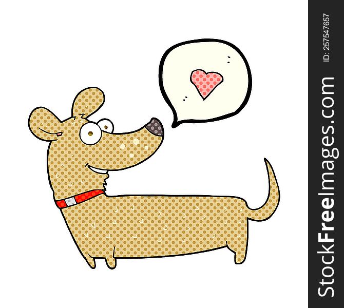 Comic Book Speech Bubble Cartoon Happy Dog