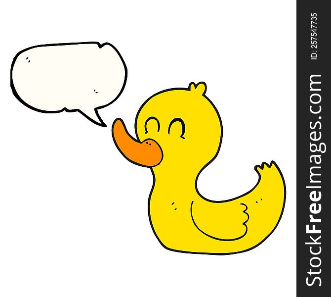 freehand drawn speech bubble cartoon cute duck