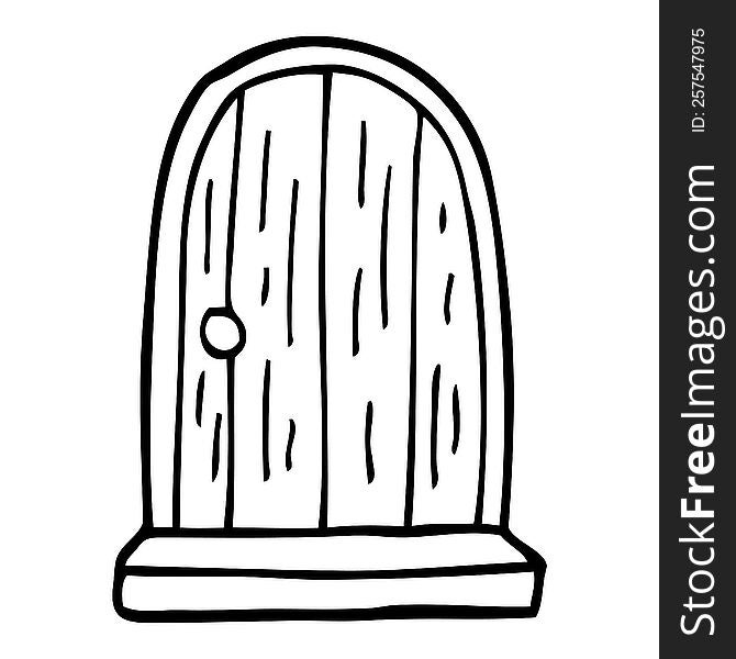 line drawing cartoon round doorway