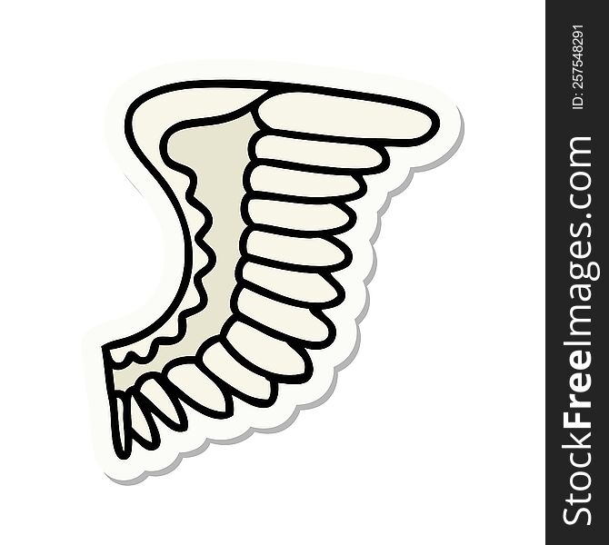 sticker of tattoo in traditional style of a wing. sticker of tattoo in traditional style of a wing