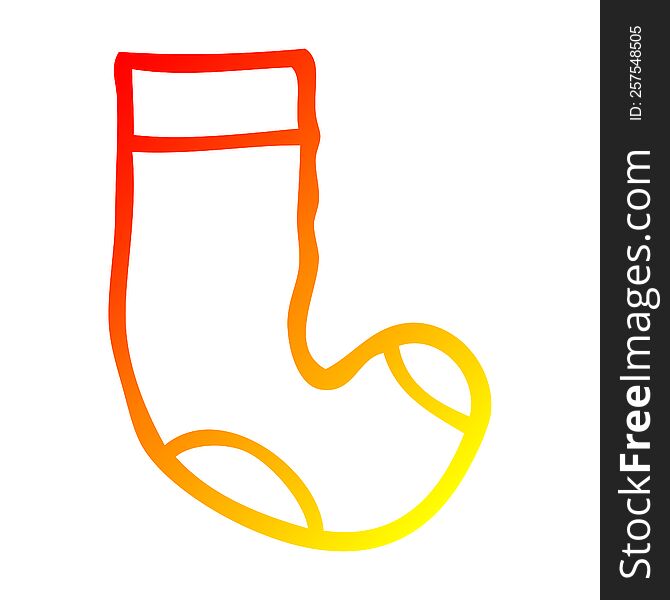 Warm Gradient Line Drawing Cartoon Sock