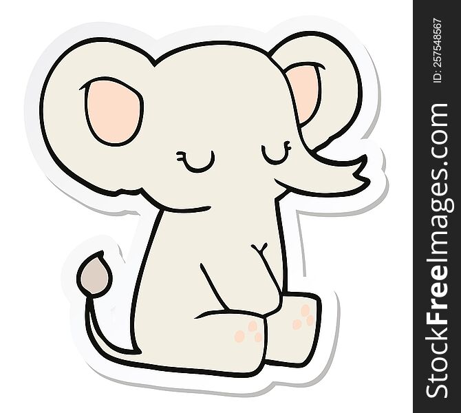 Sticker Of A Cartoon Elephant