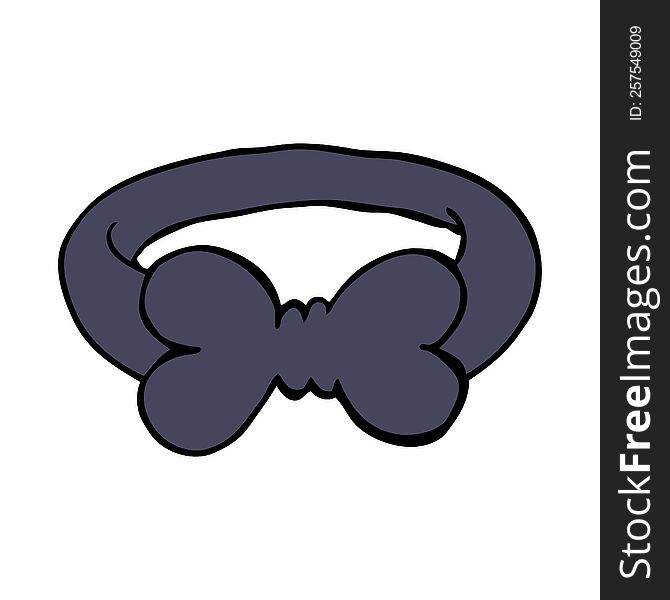 cartoon doodle black bow tie