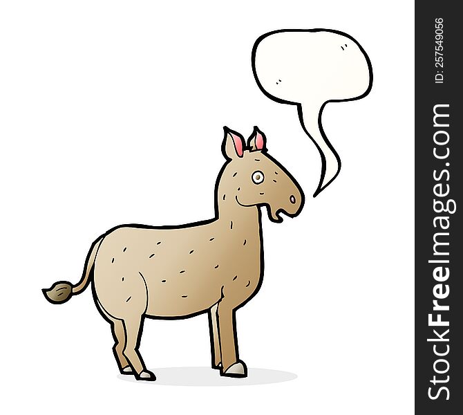 Cartoon Mule With Speech Bubble