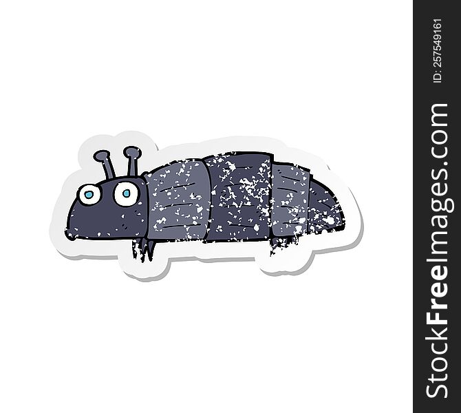 retro distressed sticker of a cartoon bug