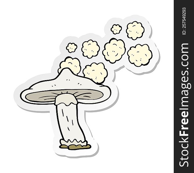 sticker of a cartoon mushroom