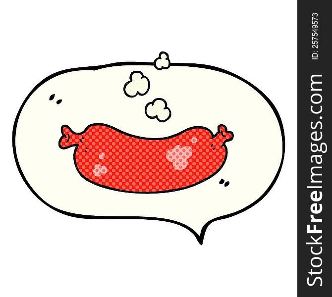 Comic Book Speech Bubble Cartoon Hot Sausage