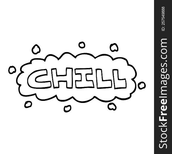 line drawing cartoon chill sign