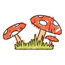 Toadstools Chalk Drawing Royalty Free Stock Photography
