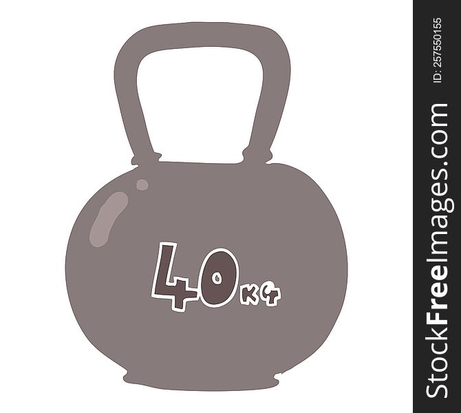 flat color illustration of 40kg kettle bell weight. flat color illustration of 40kg kettle bell weight