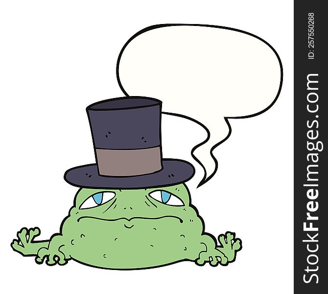 cartoon rich toad with speech bubble. cartoon rich toad with speech bubble