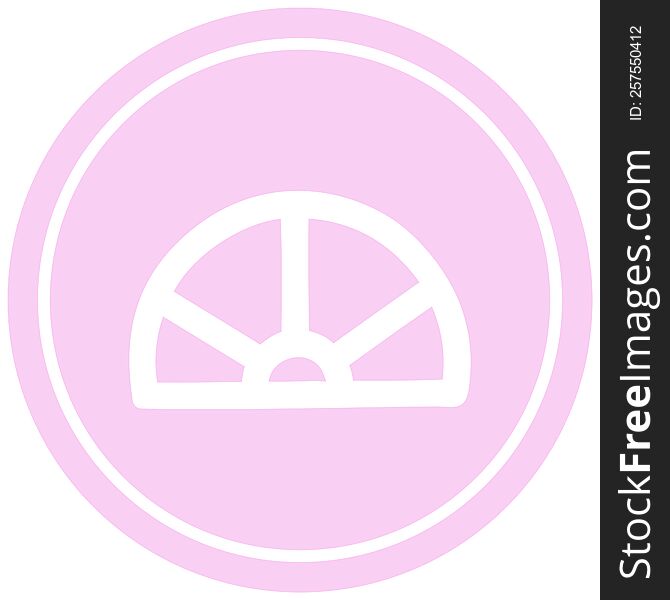 protractor math equipment circular icon symbol