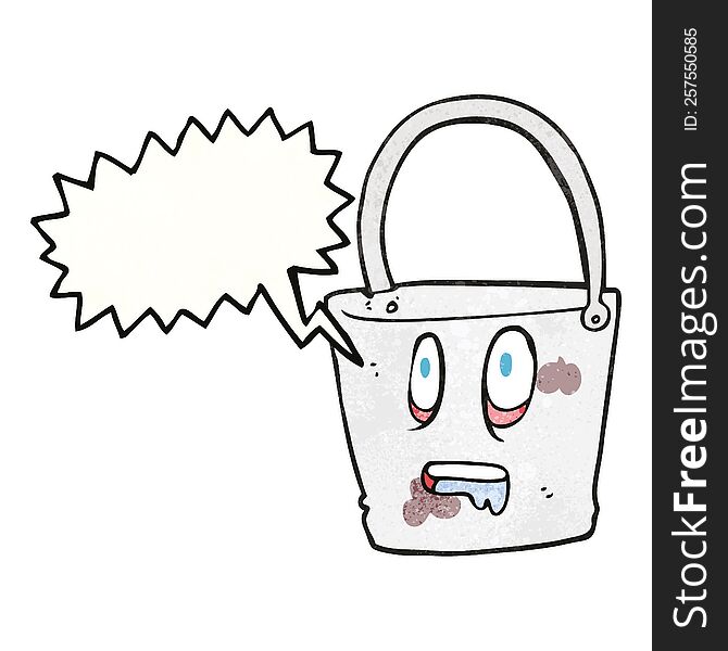 Speech Bubble Textured Cartoon Bucket