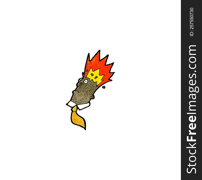 cartoon man with exploding head