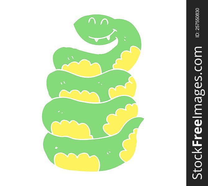 flat color style cartoon snake