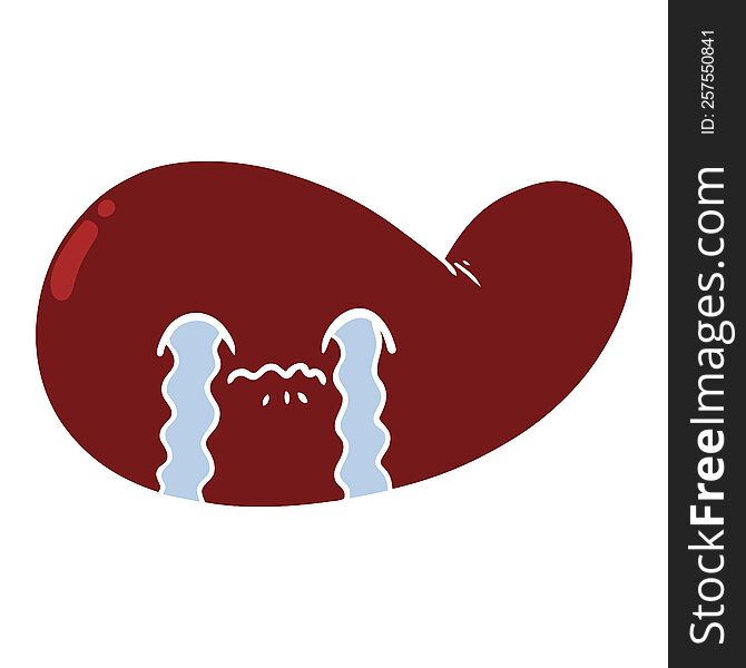 flat color style cartoon gall bladder crying