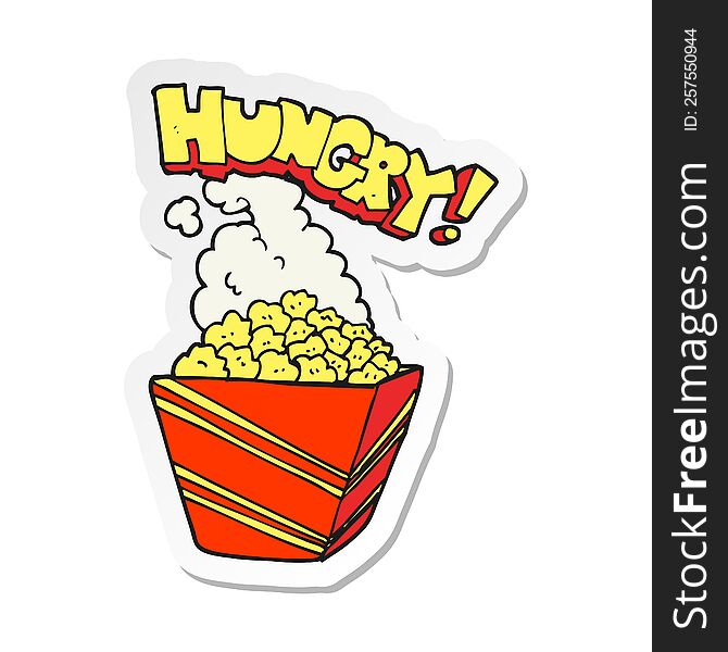 Sticker Of A Cartoon Fresh Popcorn