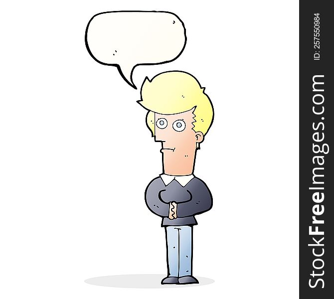 Cartoon Man Staring With Speech Bubble