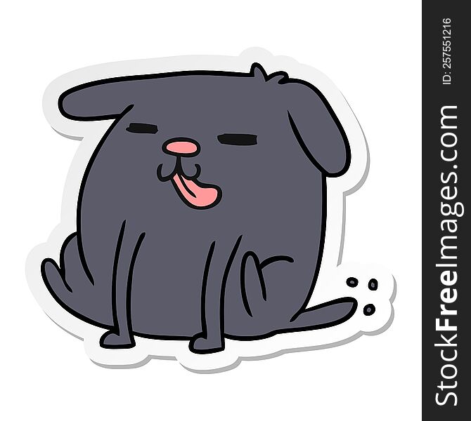 sticker cartoon illustration kawaii of a cute dog. sticker cartoon illustration kawaii of a cute dog