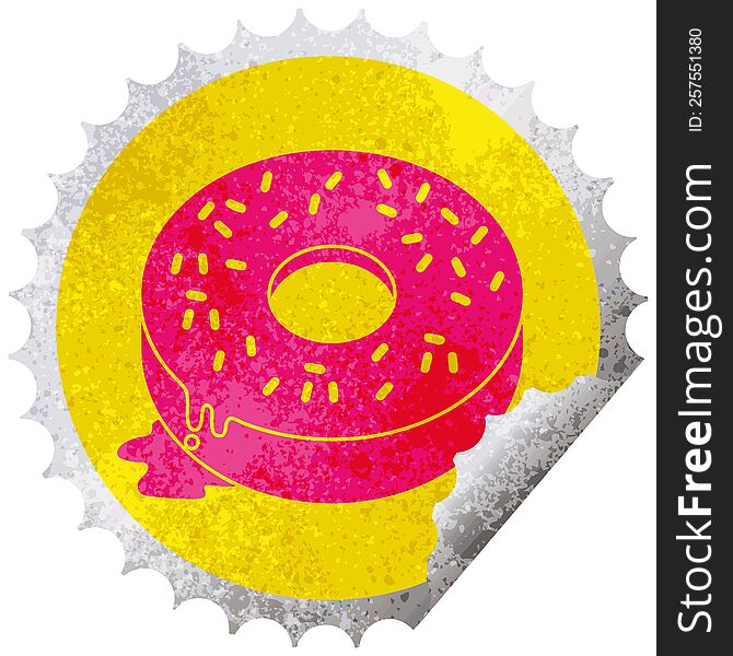 Tasty Donut Circular Peeling Sticker
