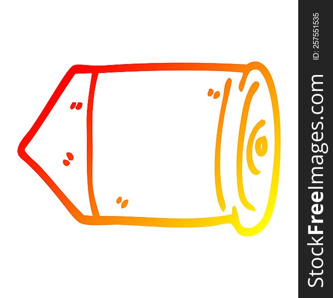 warm gradient line drawing of a cartoon bullet