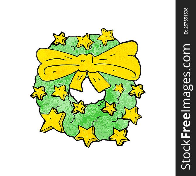 Textured Cartoon Christmas Wreath
