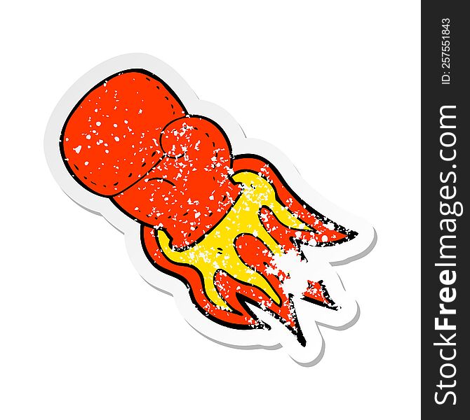 retro distressed sticker of a cartoon super punch