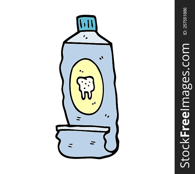 Hand Drawn Doodle Style Cartoon Toothpaste