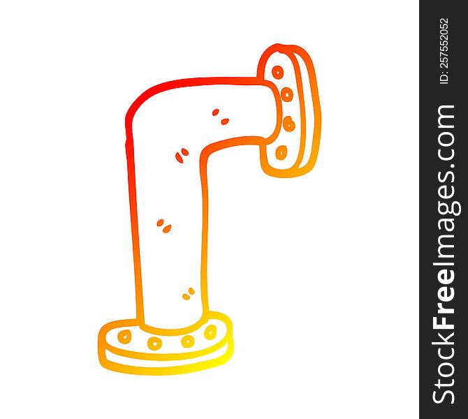 Warm Gradient Line Drawing Cartoon Water Pipe