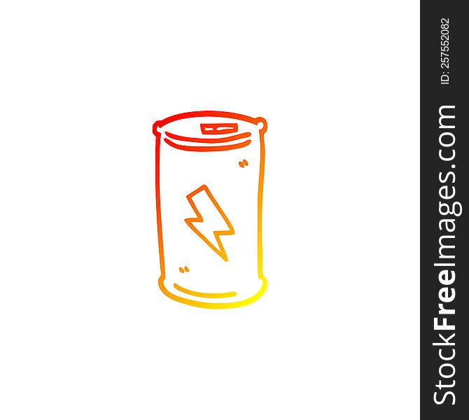 Warm Gradient Line Drawing Cartoon Electric Battery