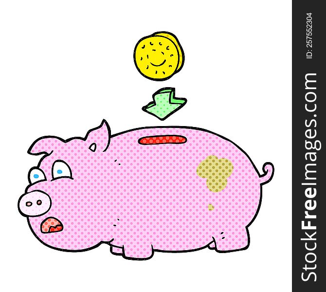 cartoon piggy bank