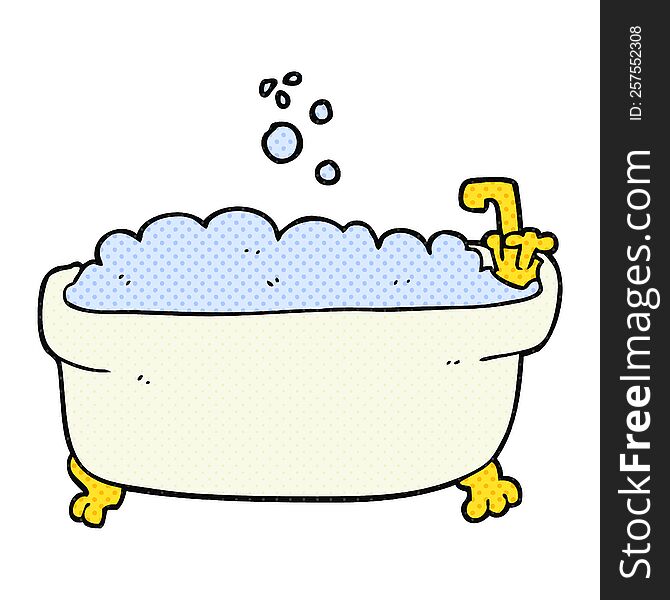 freehand drawn cartoon bathtub