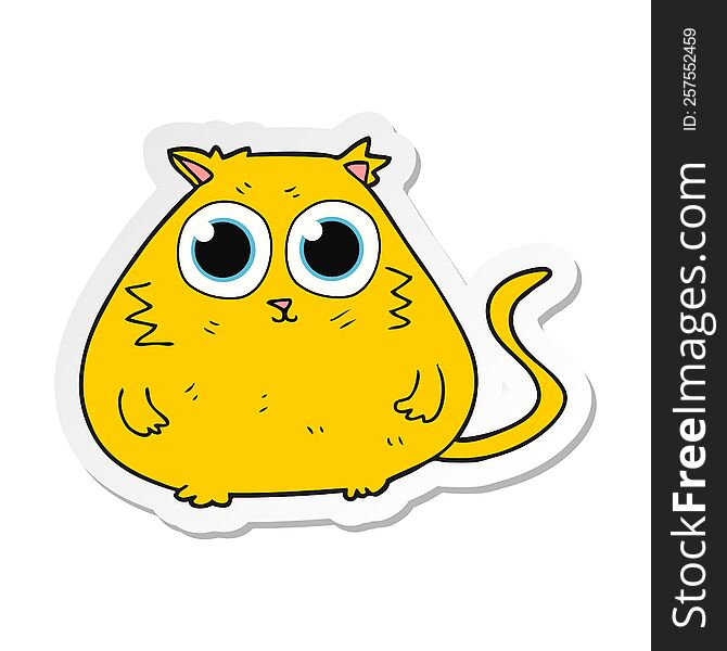 sticker of a cartoon cat with big pretty eyes