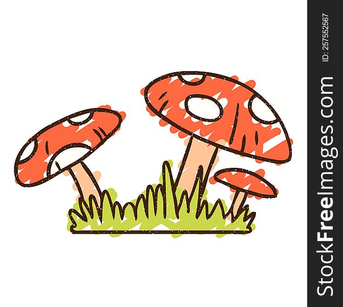 Toadstools Chalk Drawing