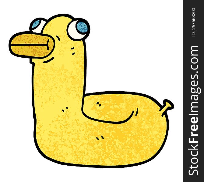 grunge textured illustration cartoon yellow ring duck