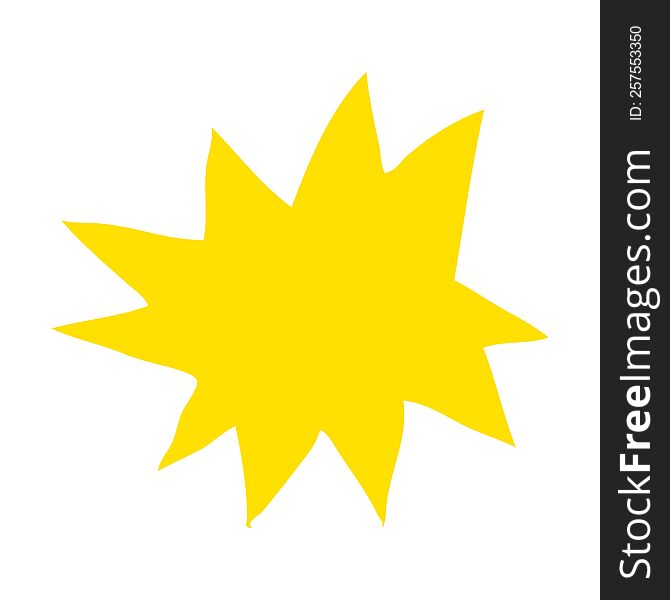 flat color illustration of a cartoon explosion symbol