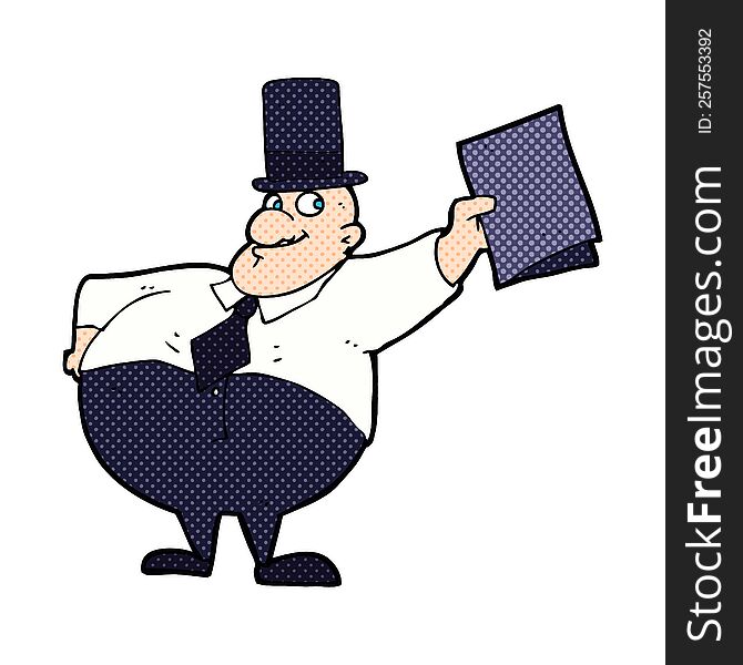 cartoon man wearing top hat