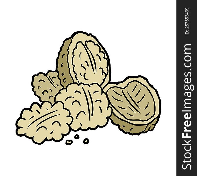 cartoon walnuts. cartoon walnuts