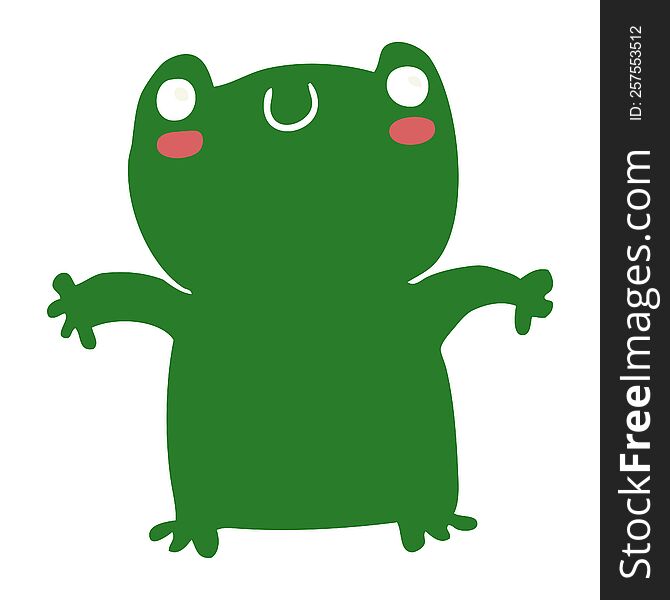 Flat Color Style Cartoon Frog