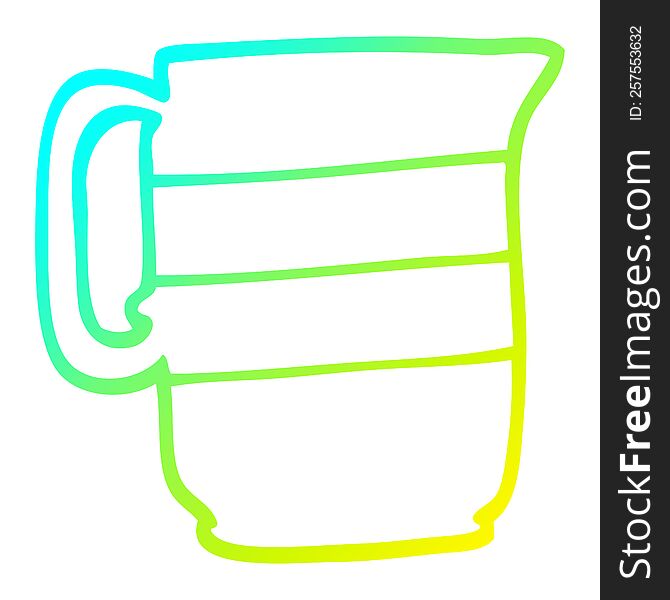 cold gradient line drawing of a cartoon milk jug
