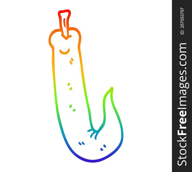 rainbow gradient line drawing of a cartoon red hot chilli pepper