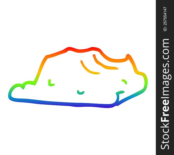 rainbow gradient line drawing of a cartoon butter