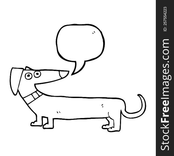 Speech Bubble Cartoon Sausage Dog