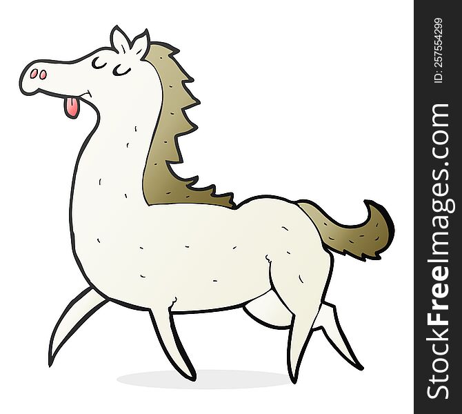 freehand drawn cartoon horse