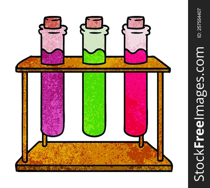 Textured Cartoon Doodle Of A Science Test Tube