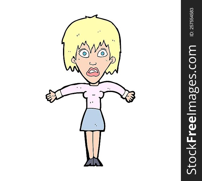 cartoon shocked woman