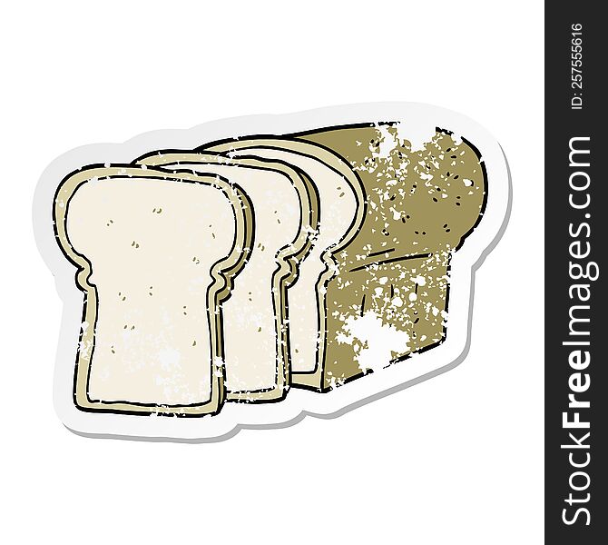Distressed Sticker Of A Cartoon Sliced Bread
